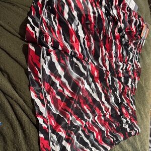 AND1 Red and Black Camouflage Shorts